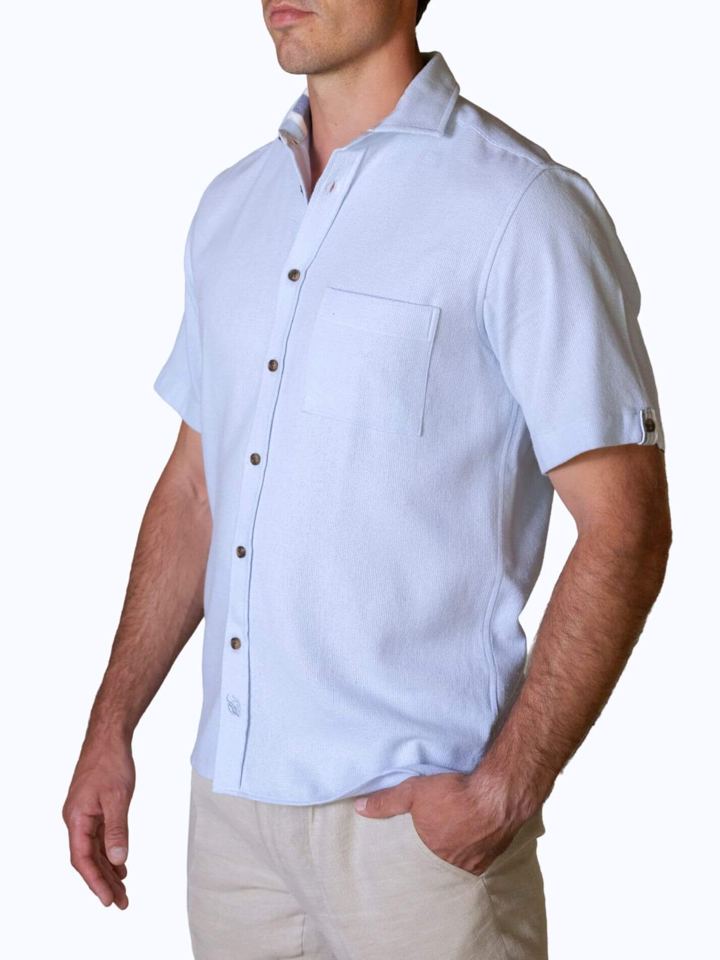 Blue Air Weave Shirt - Short Sleeve