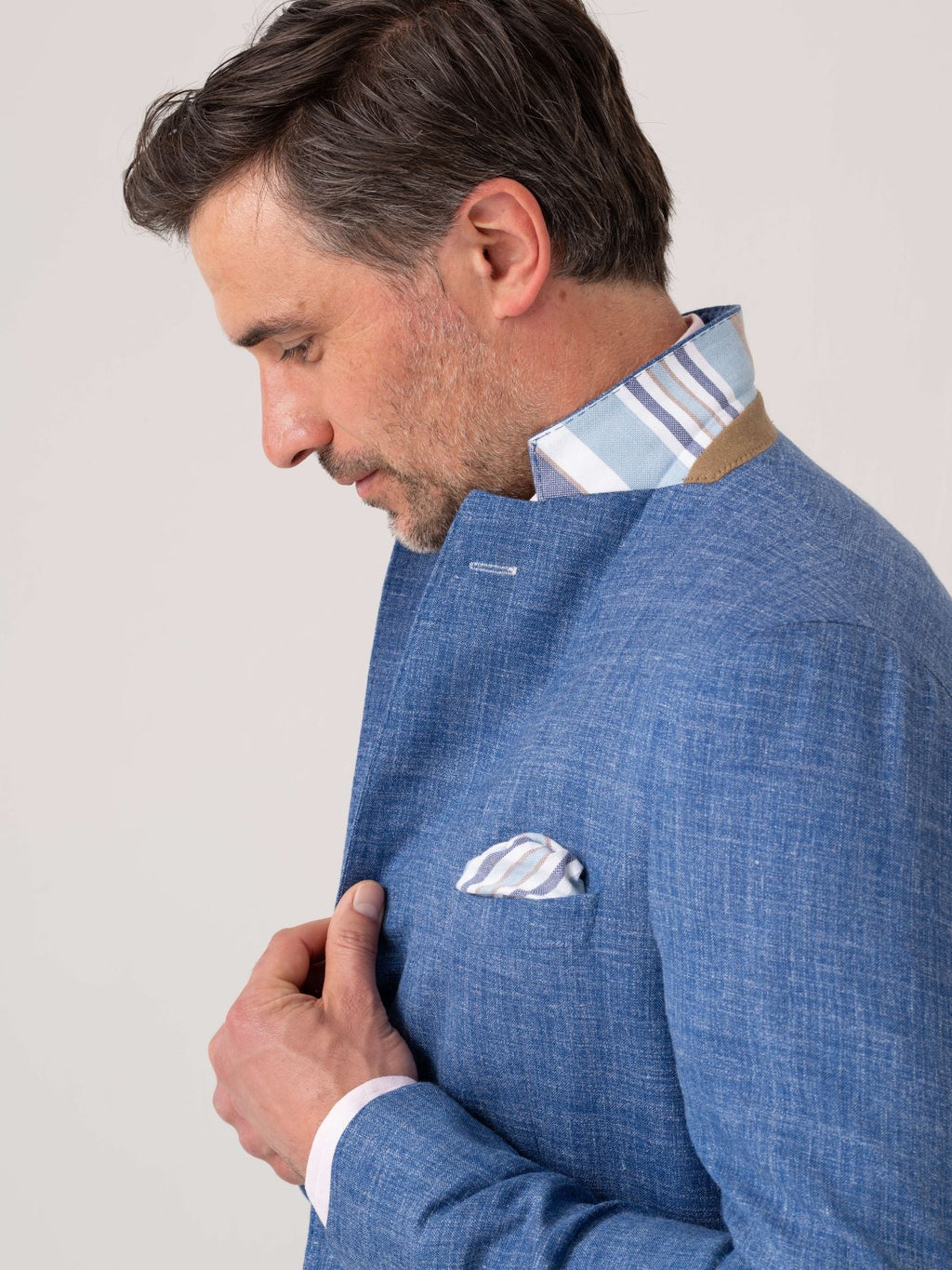 Blue Blazer - Linen, Wool & Silk