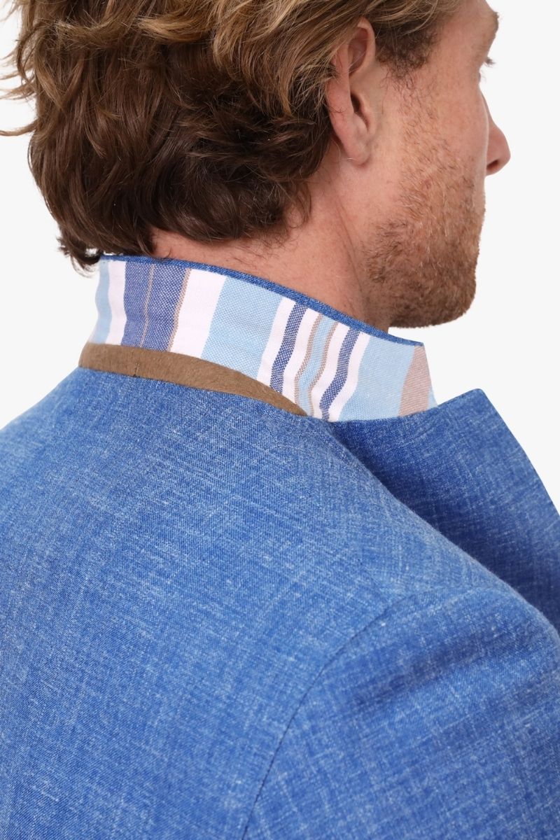 Blue Linen Blend Jacket