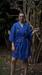 Organic Kimono in Blue: Short
