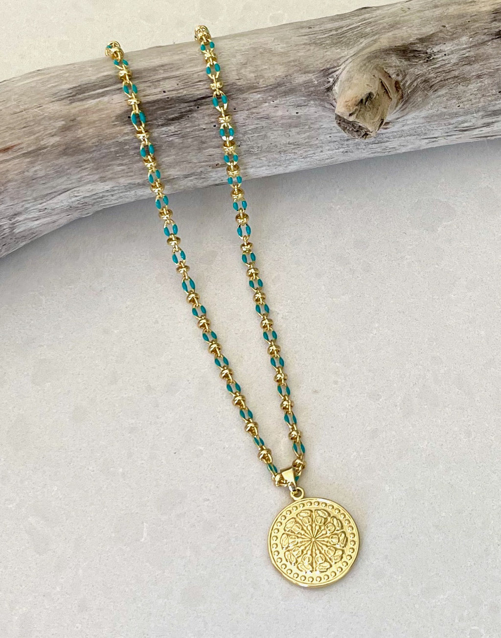 Blue Enamel Necklace