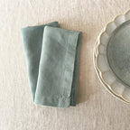 Green Blue Linen Napkins - 45 x 45cm, pack of 2