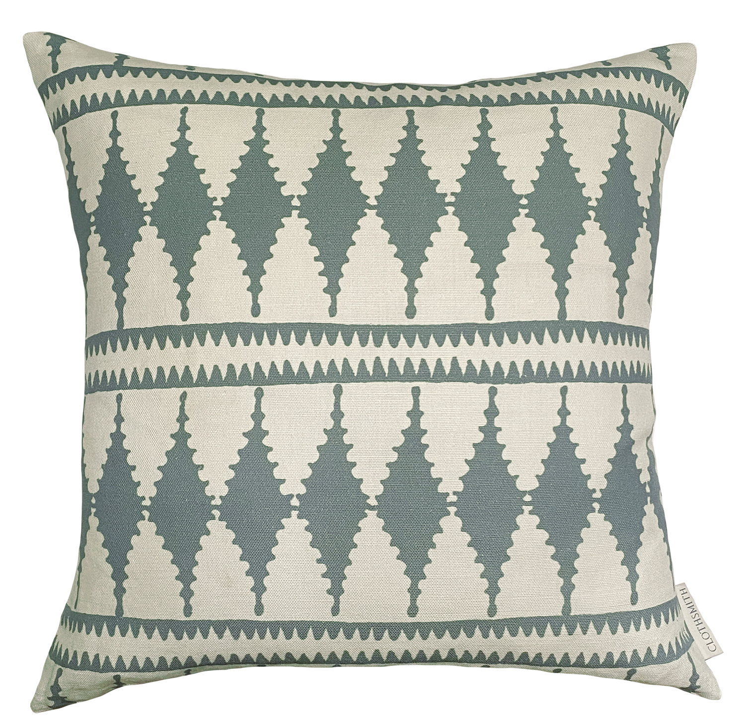 Bobbin Square Cushion - Green Blue