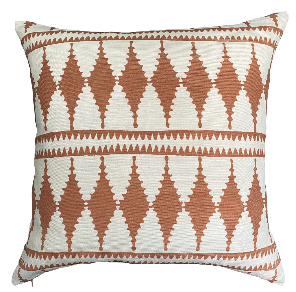 Bobbin Square Cushion - Terracotta Red