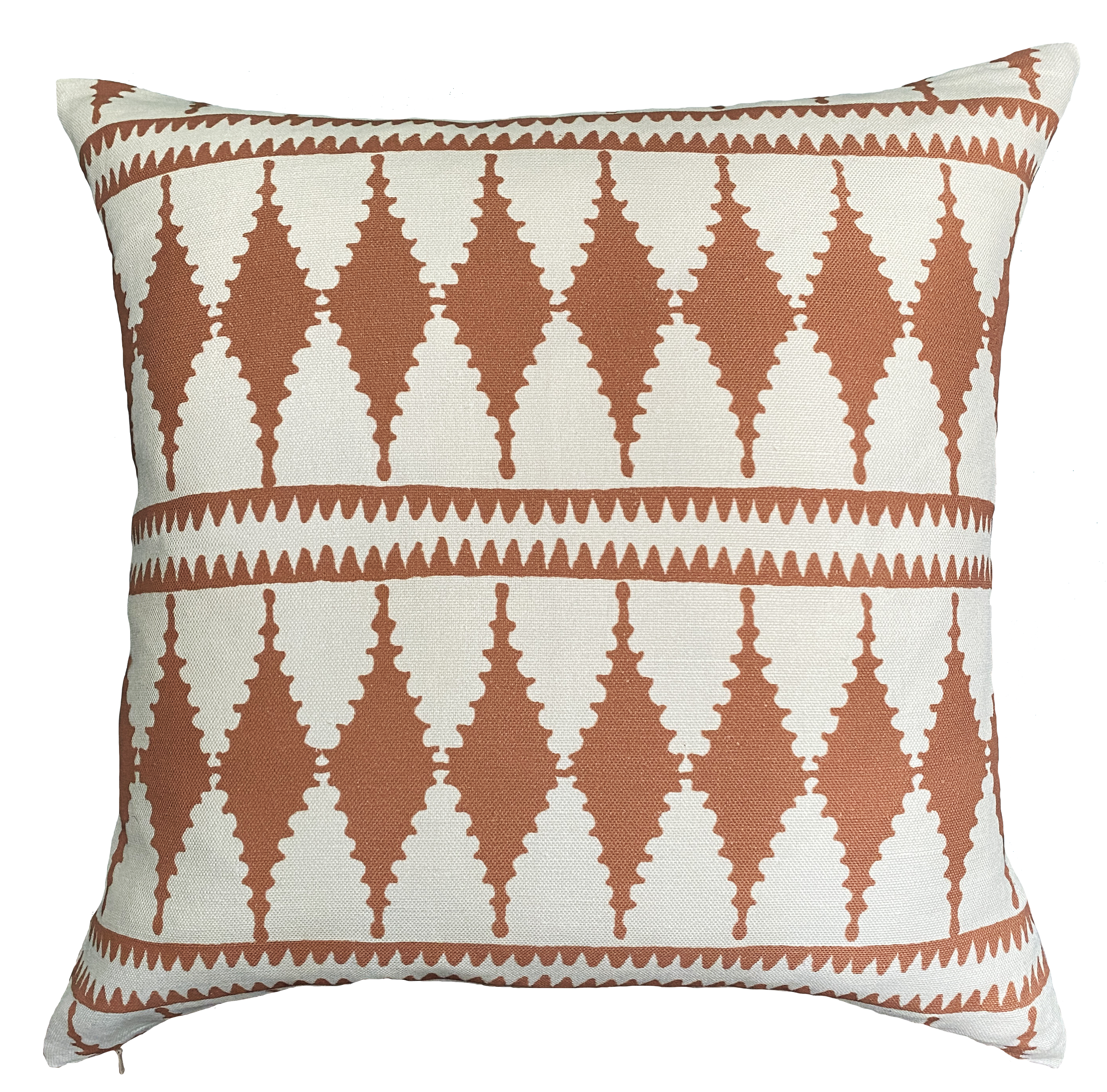 Bobbin Square Cushion - Terracotta Red