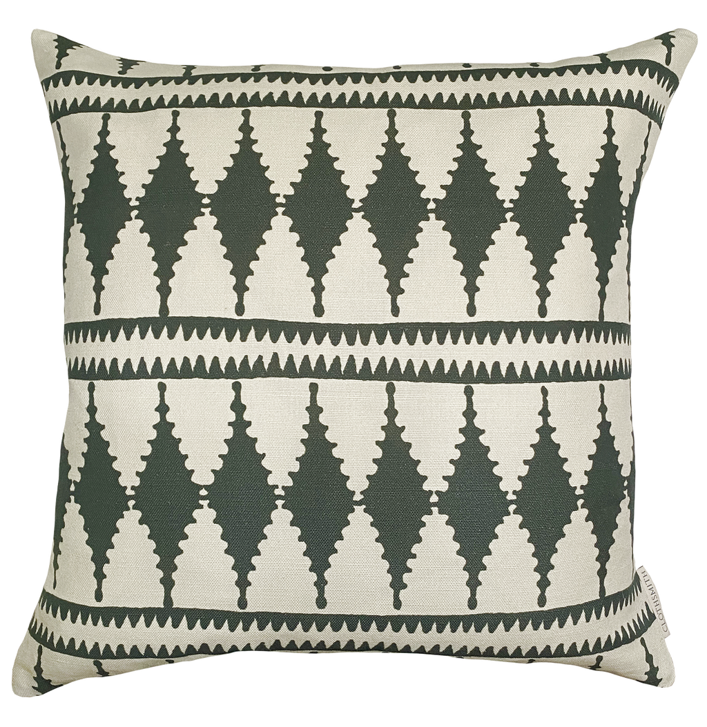 Bobbin Square Cushion - Slate Green