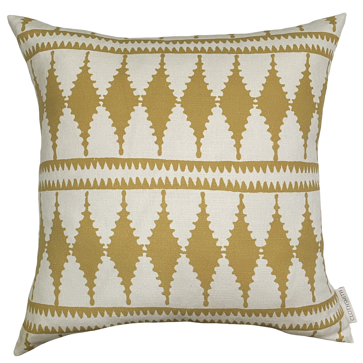 Bobbin Square Cushion - Ochre