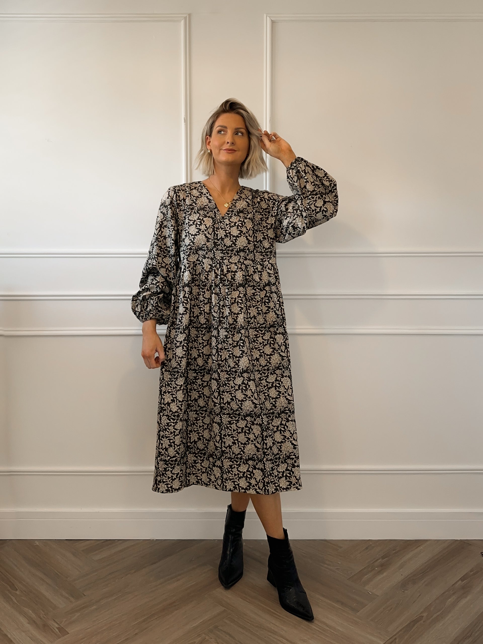 boho midaxi dress Fifi Boho Midaxi Dress in Midnight Dilli Grey
