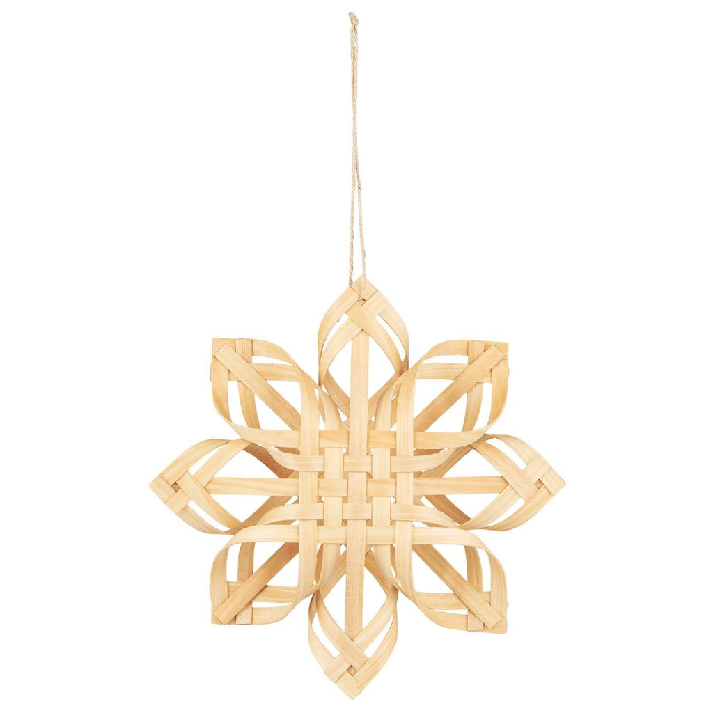 Scandinavian Braided Wood Snowflake Decoration | 3 Sizes