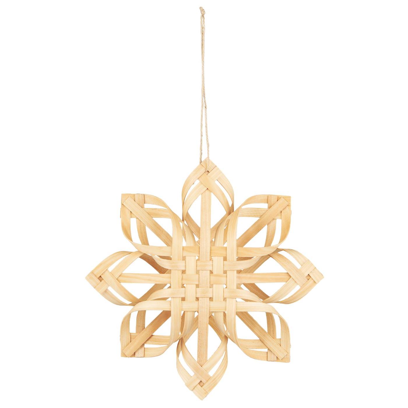 Scandinavian Braided Wood Snowflake Decoration | 3 Sizes