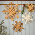 Scandinavian Braided Wood Snowflake Decoration | 3 Sizes