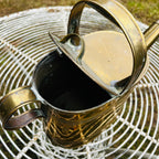 Antique Brass Watering Can with Decorative Banding & Arched Handle