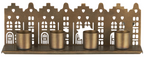 Brass 'House Facade' Candle Holder | Gift Set Includes 4 Candles