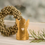 Brass 'Angel Facade' Tea Light Candle Holder | Single or Gift Set