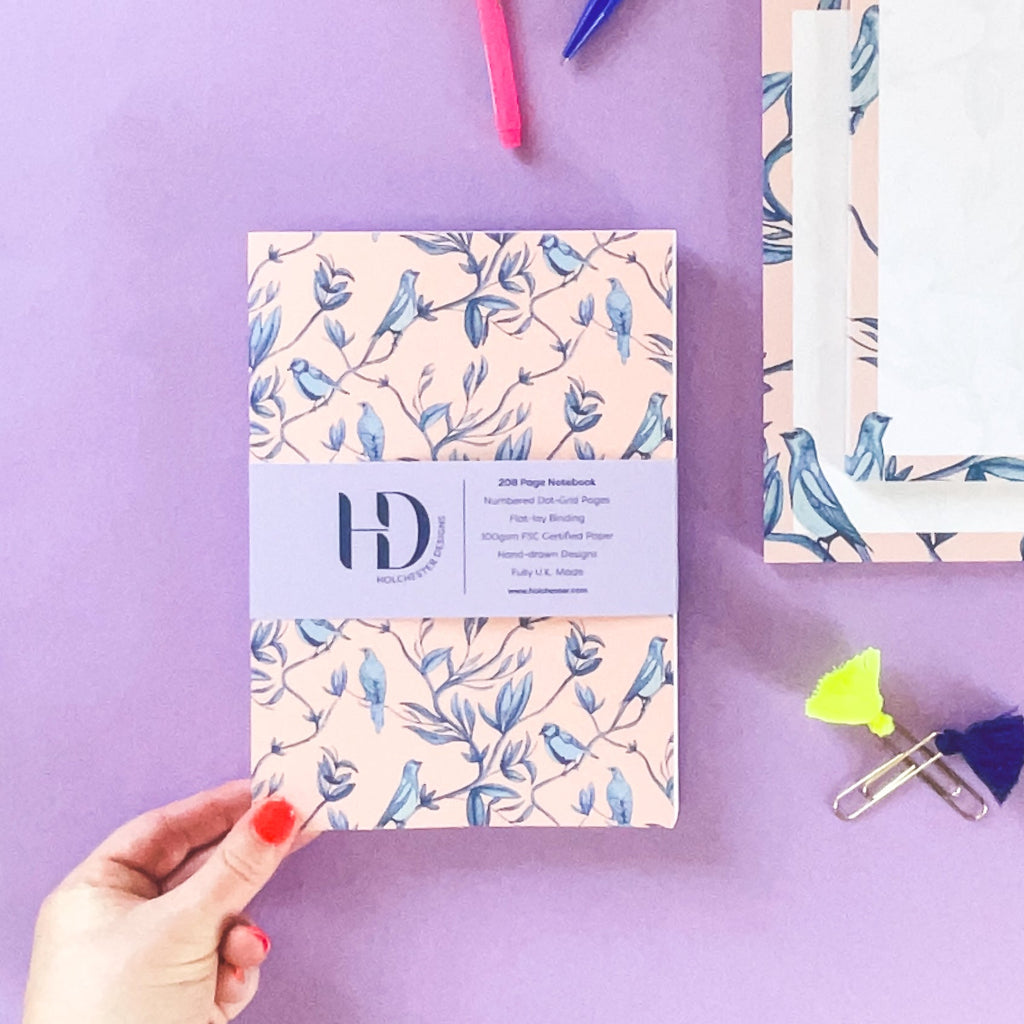 Brighton Birds A5 Lay Flat Notebook