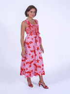 'BYRON' DRESS IN LOBSTER & STARFISH