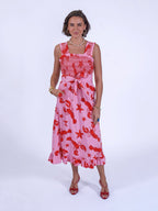 'BYRON' DRESS IN LOBSTER & STARFISH
