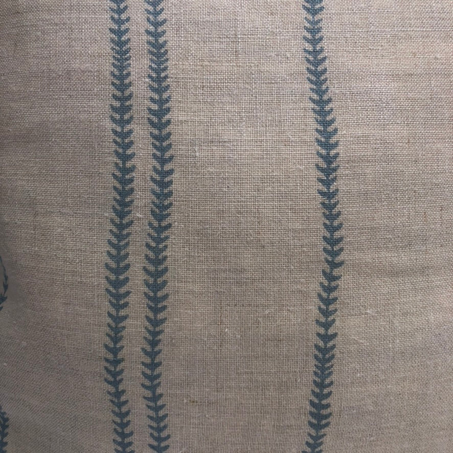 Handmade cushion from Peony and Sage fabric remnants with gingham piping.