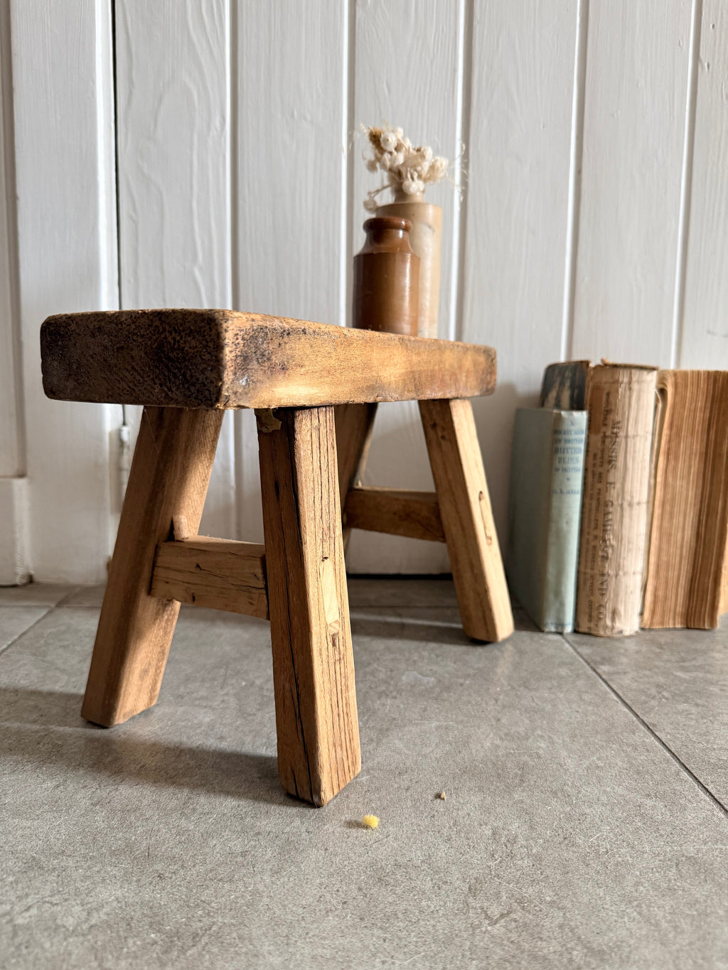 Mini Handcrafted Elm Stool
