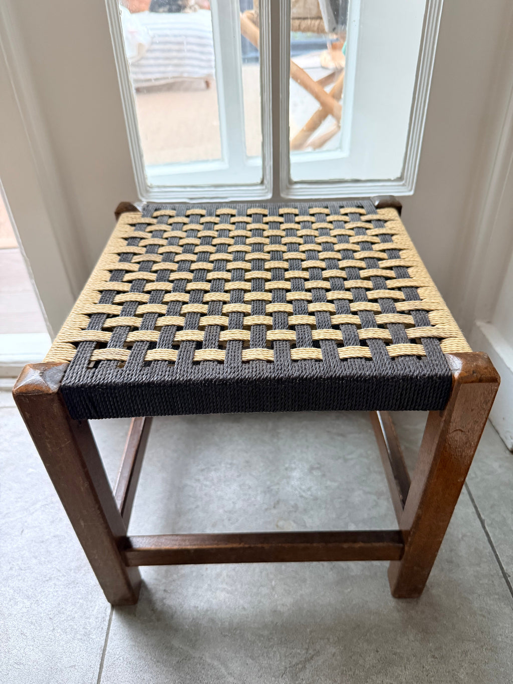 Midcentury Woven Stool 2