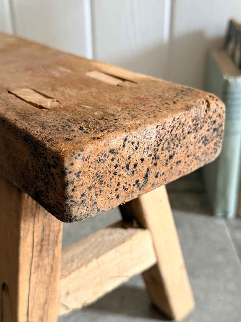 Mini Handcrafted Elm Stool