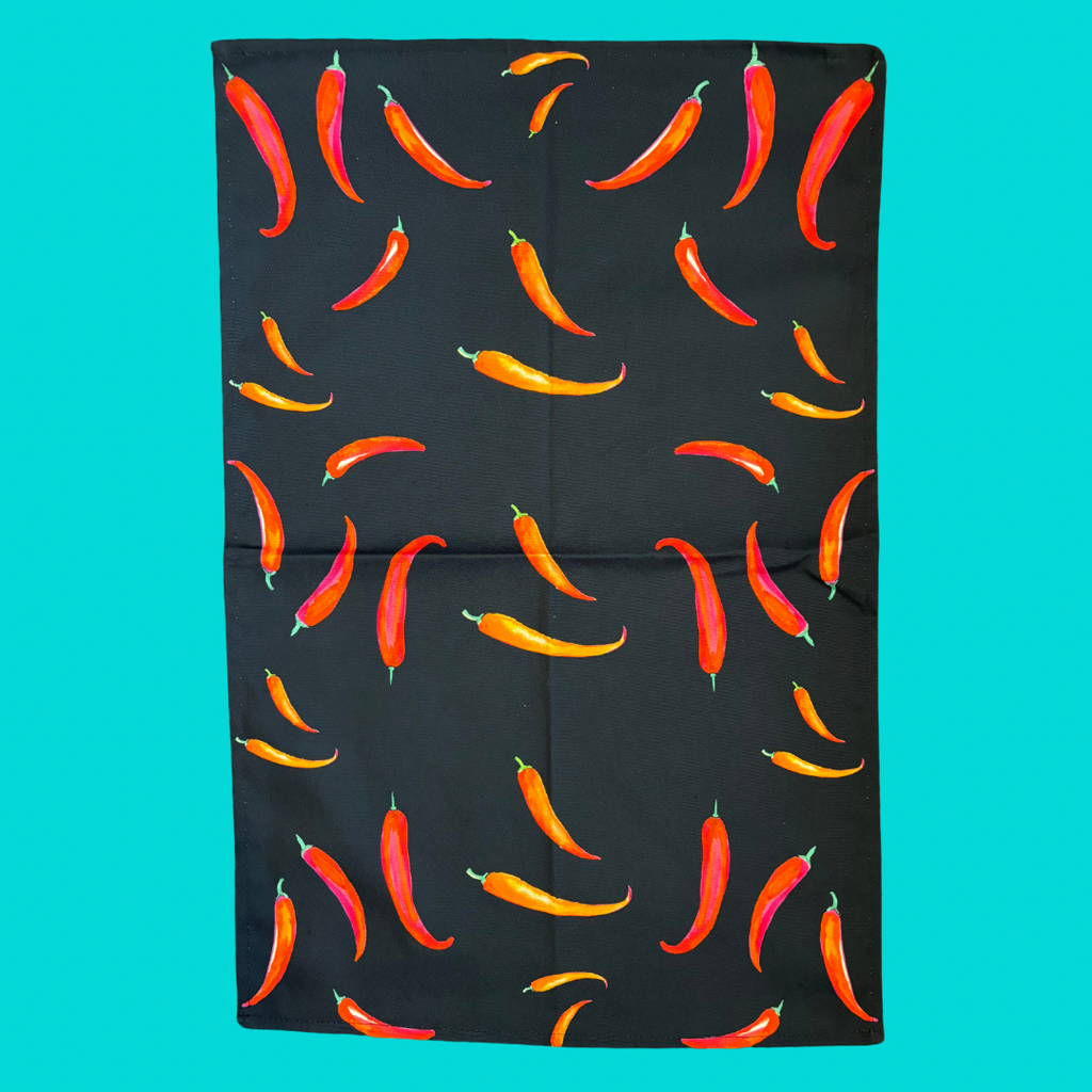 Tea towel - "Oh SO bright" - Hot Chillies