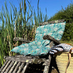Teal Blue Block Printed Cotton Mattress | Scandinavian Outdoor Living