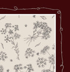 Dark Cherry Cow Parsley Scarf (Small) - 100% Silk