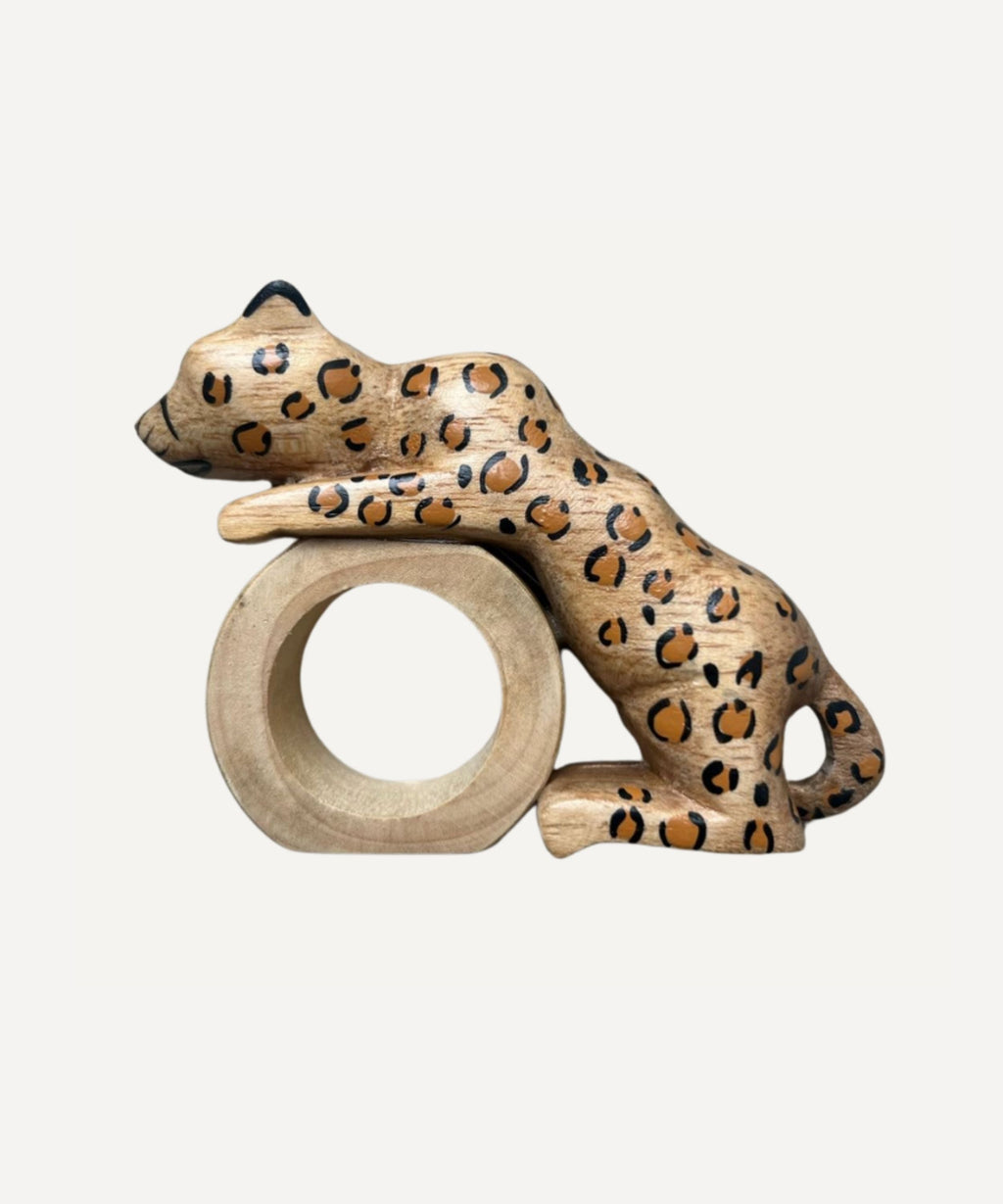 Felino Jaguar Napkin Ring | Hand-Carved Wood