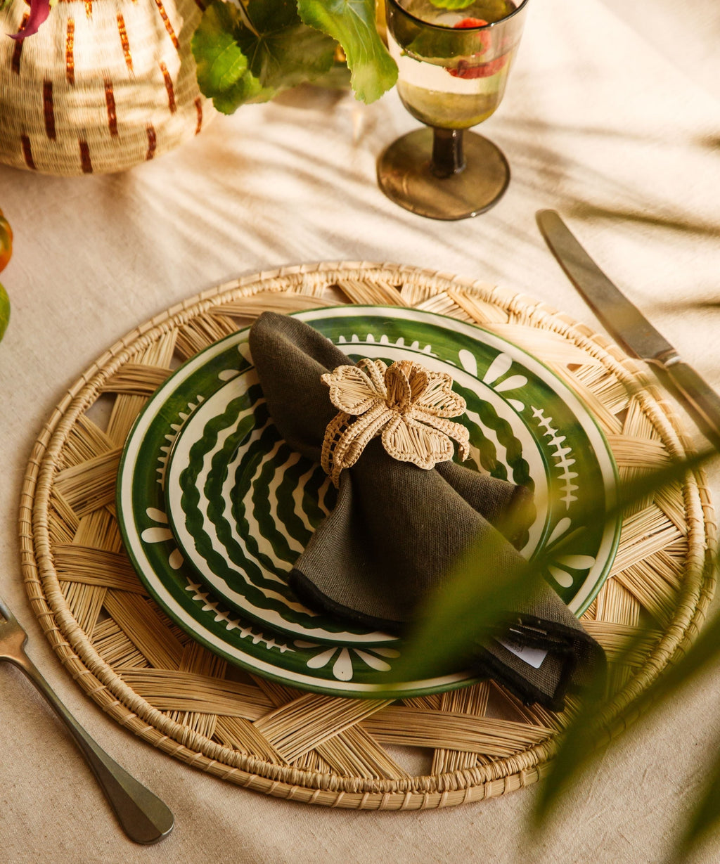 Orquidea Napkin Ring | Handwoven Iraca Palm, Natural