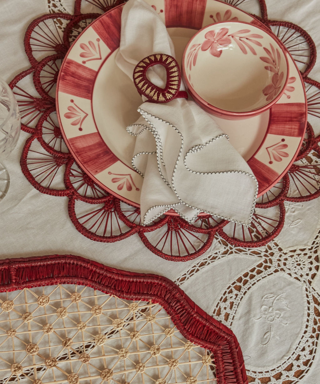 Margarita Placemat | Handwoven Iraca Palm, Marsala