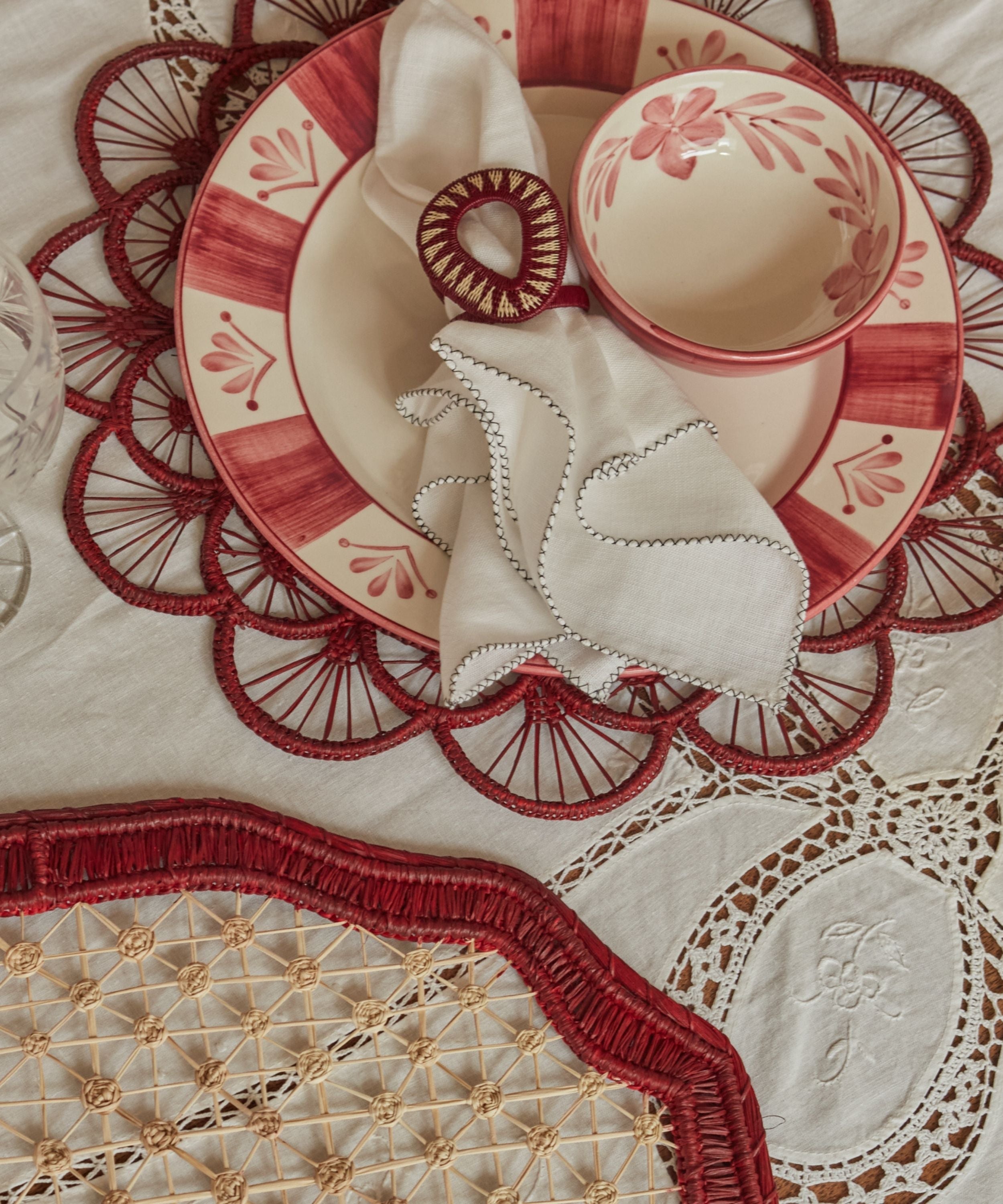 Margarita Placemat | Handwoven Iraca Palm, Marsala