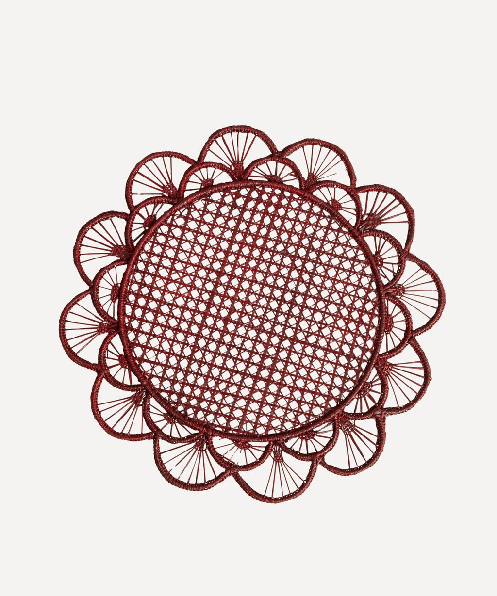 Margarita Placemat | Handwoven Iraca Palm, Marsala