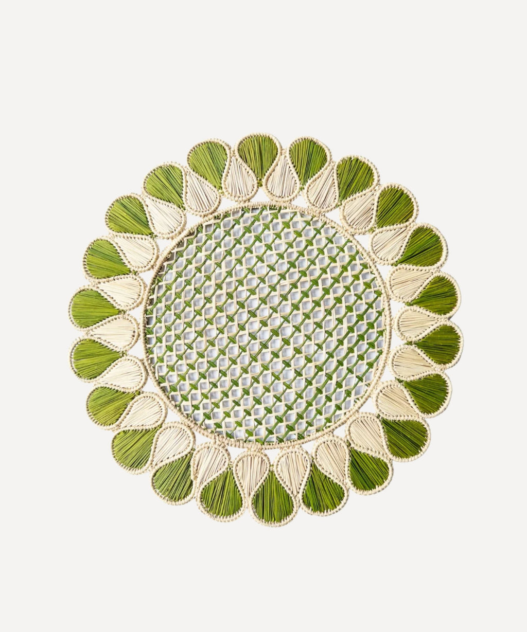 Lupita Placemat | Handwoven Iraca Palm, Green