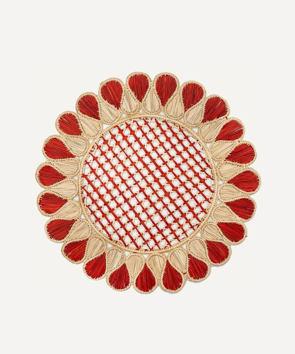 Lupita Placemat | Handwoven Iraca Palm, Terracotta