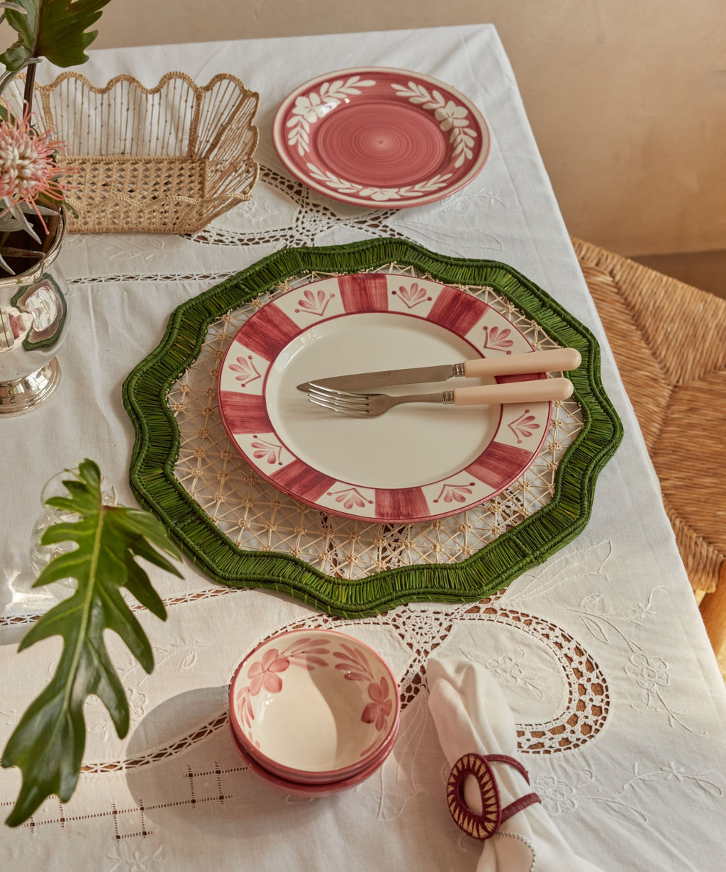Deco Placemat | Handwoven Iraca Palm, Green