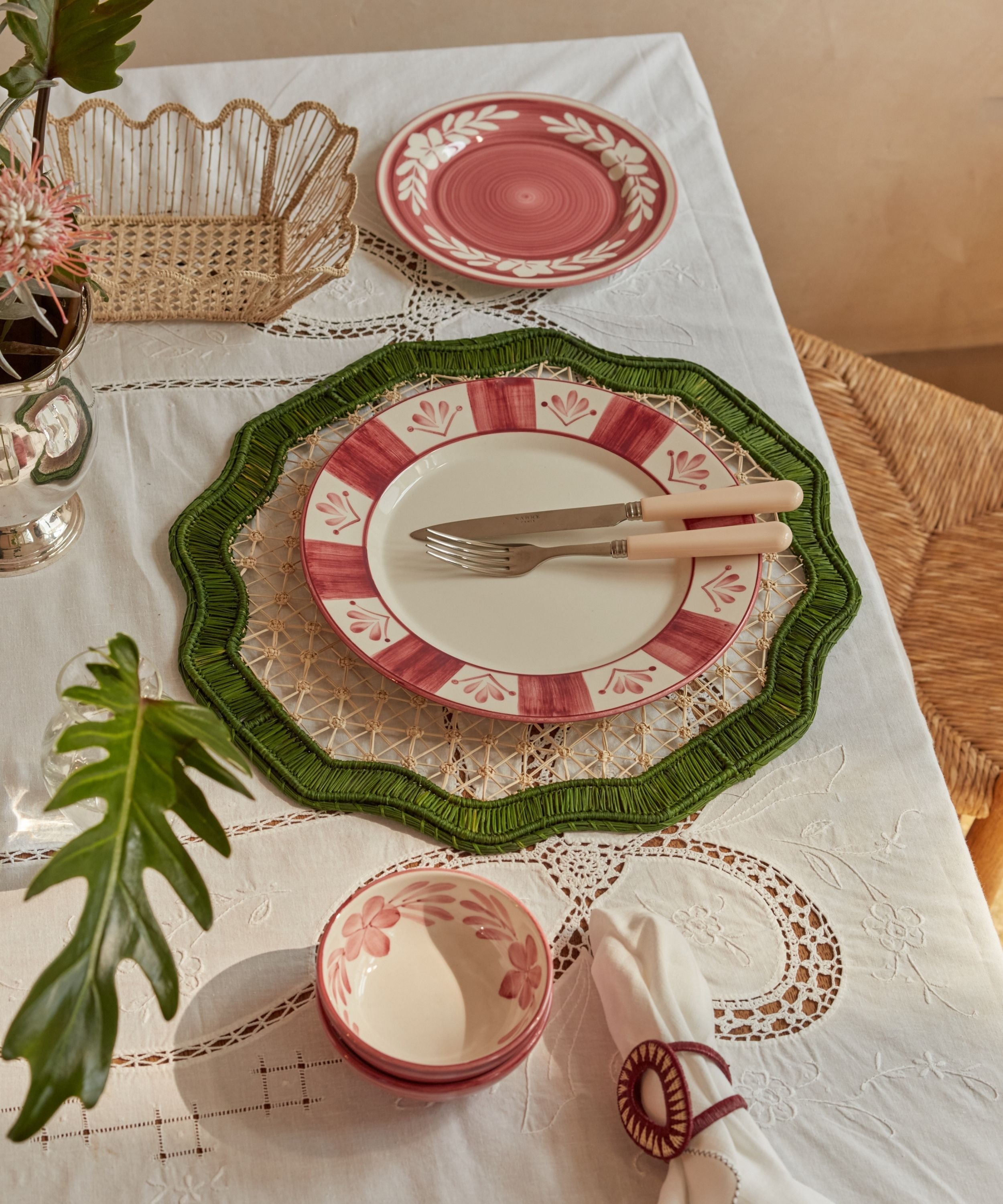 Deco Placemat | Handwoven Iraca Palm, Green