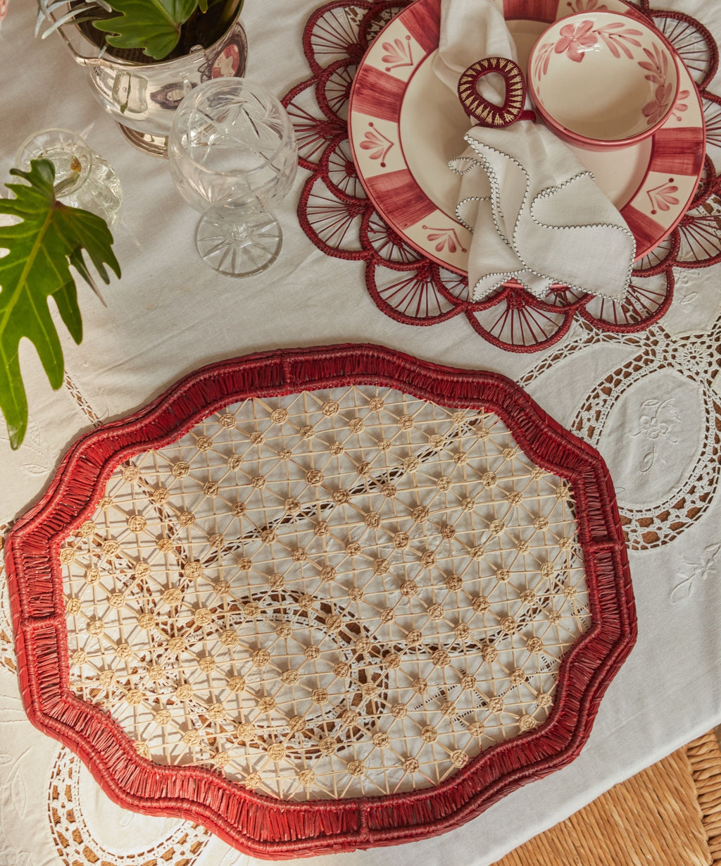Deco Placemat | Handwoven Iraca Palm, Marsala