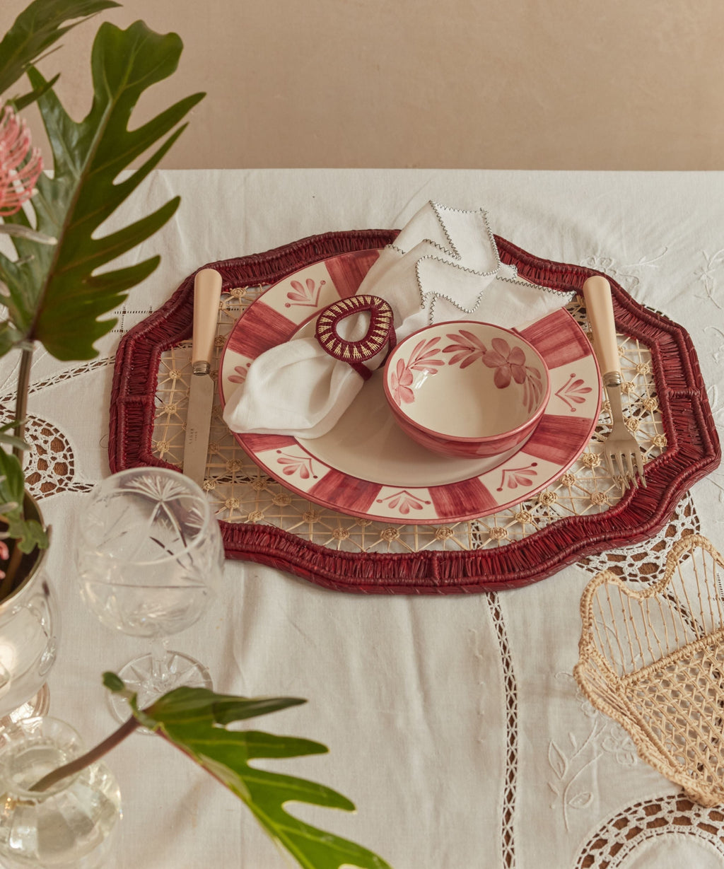 Deco Placemat | Handwoven Iraca Palm, Marsala