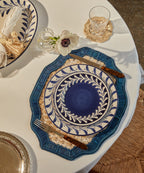 Deco Placemat | Handwoven Iraca Palm, Deep Blue