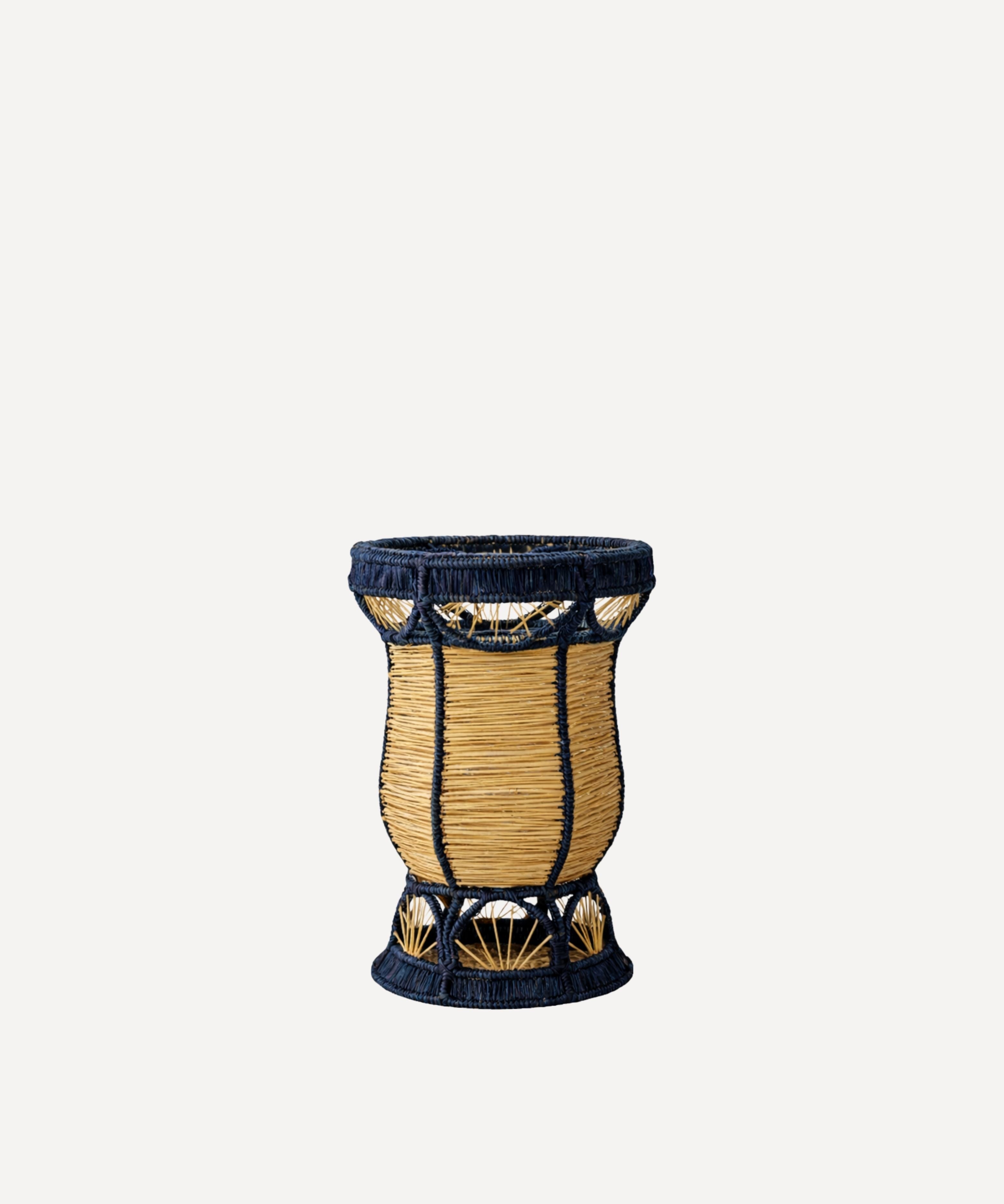 Deco Vase | Handwoven Iraca Palm, Deep Blue