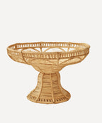 Deco Pedestal Fruit Bowl | Handwoven Iraca Palm, Natural
