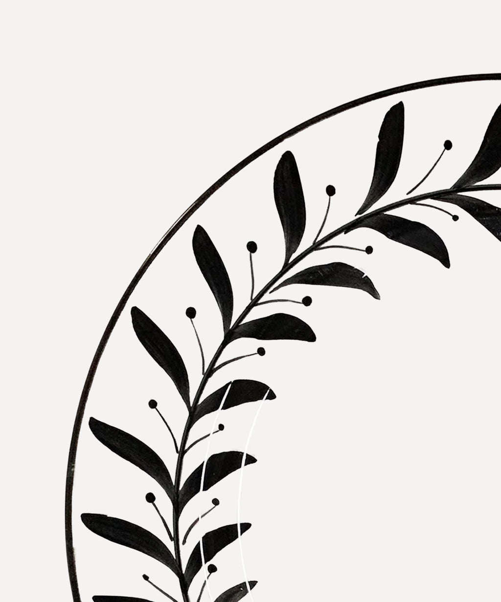 Helecho Side Plate | Hand-Painted Ceramic, Jet Black