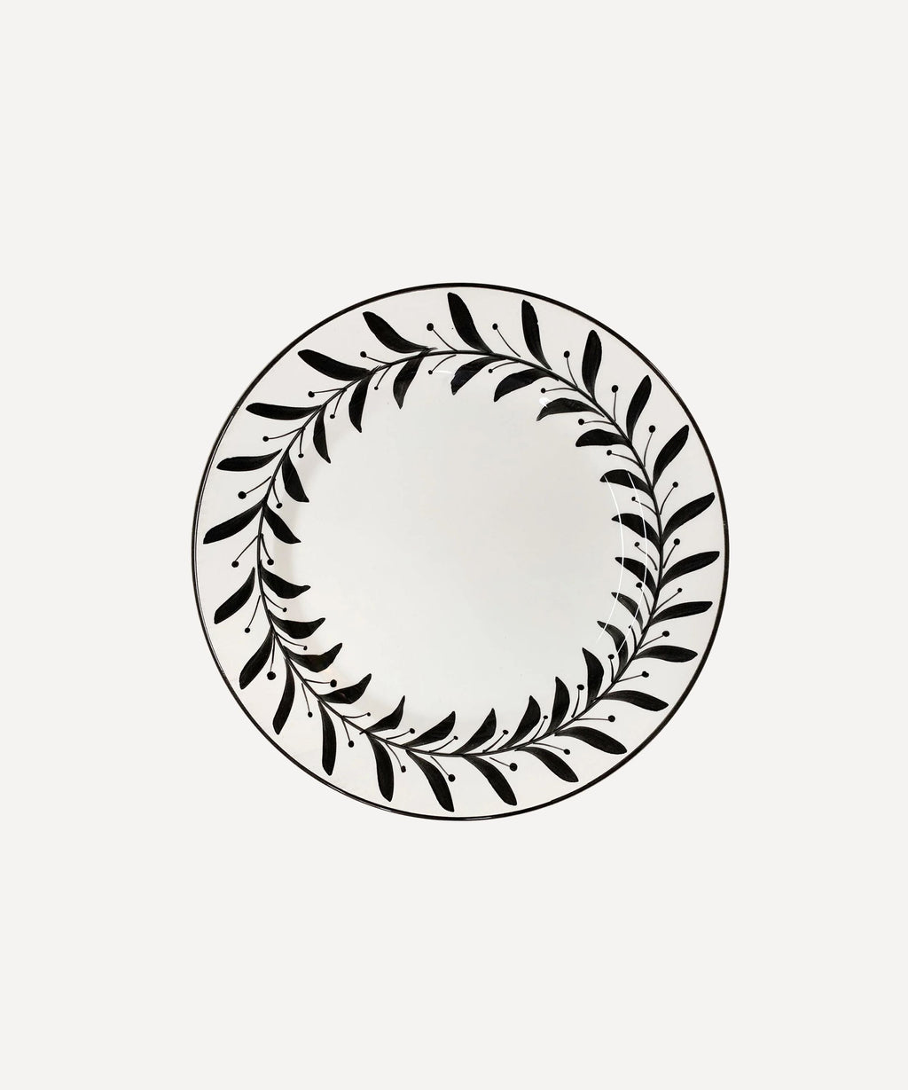 Helecho Side Plate | Hand-Painted Ceramic, Jet Black