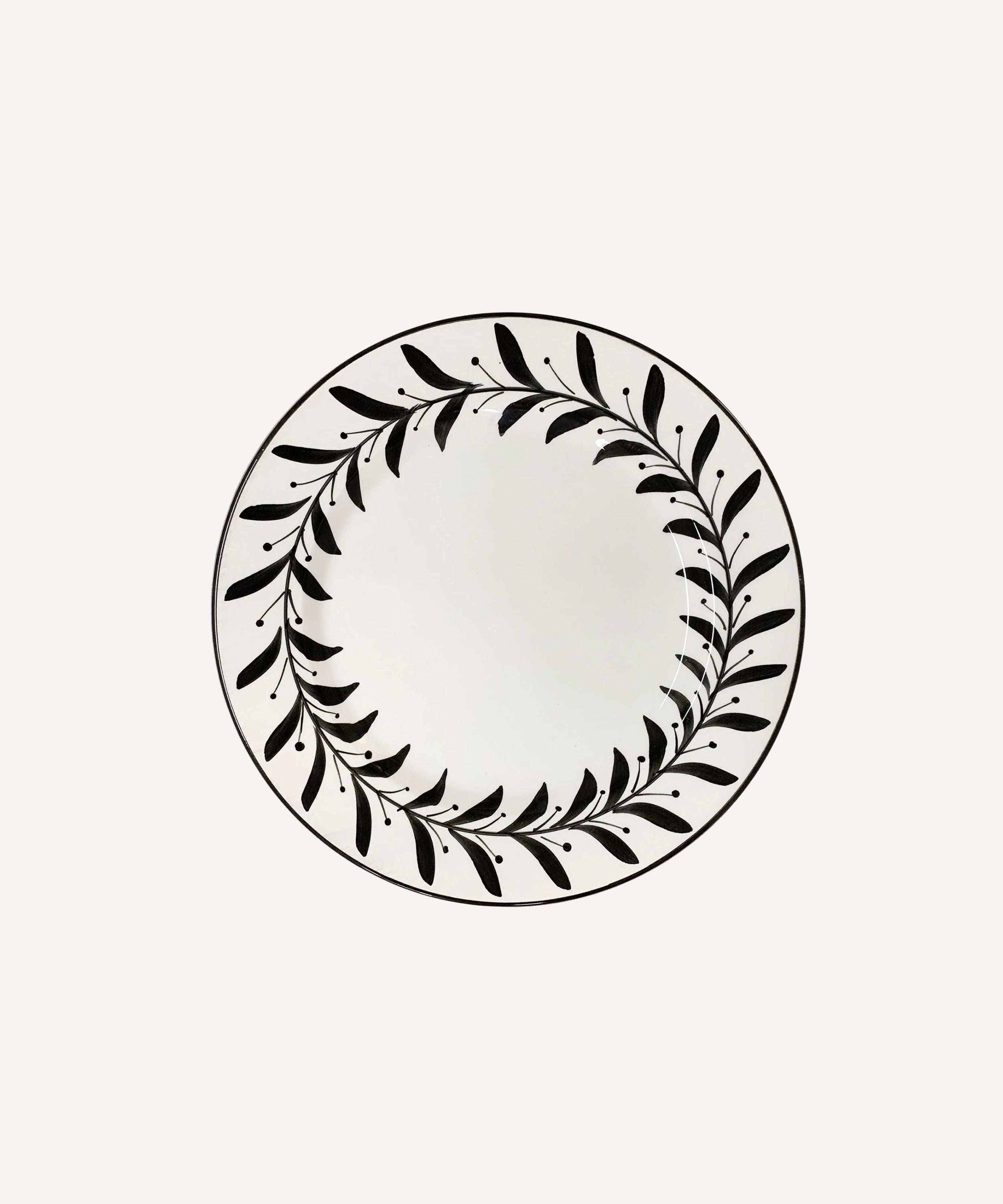 Helecho Side Plate | Hand-Painted Ceramic, Jet Black