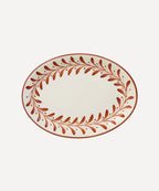 Helecho Serving Platter Set of 2 | Hand-Painted Ceramic, Rust Red