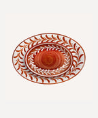 Helecho Serving Platter Set of 2 | Hand-Painted Ceramic, Rust Red