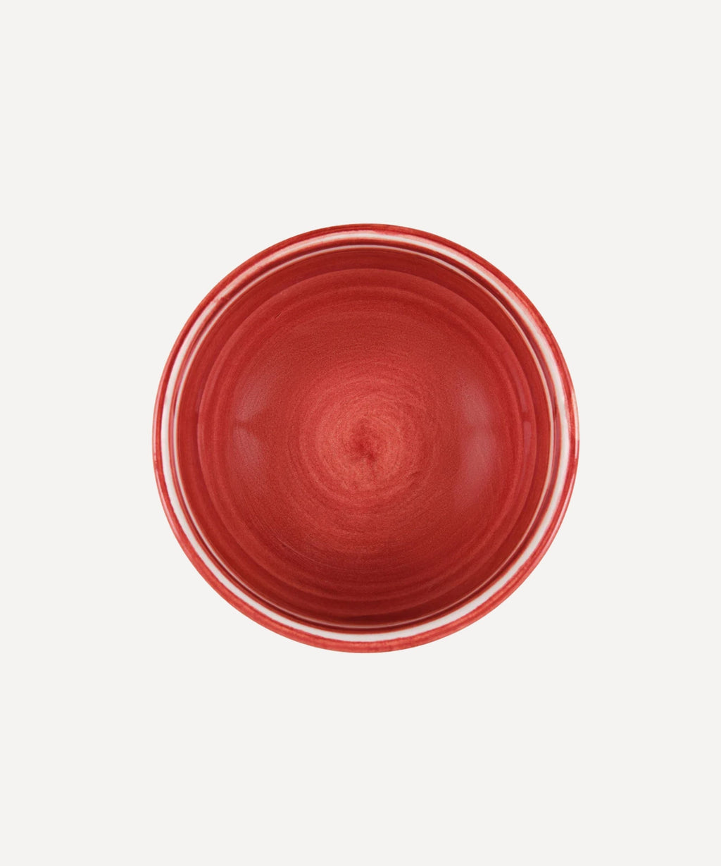 Helecho Cereal Bowl | Hand-Painted Fern Wreath Ceramic, Rust Red