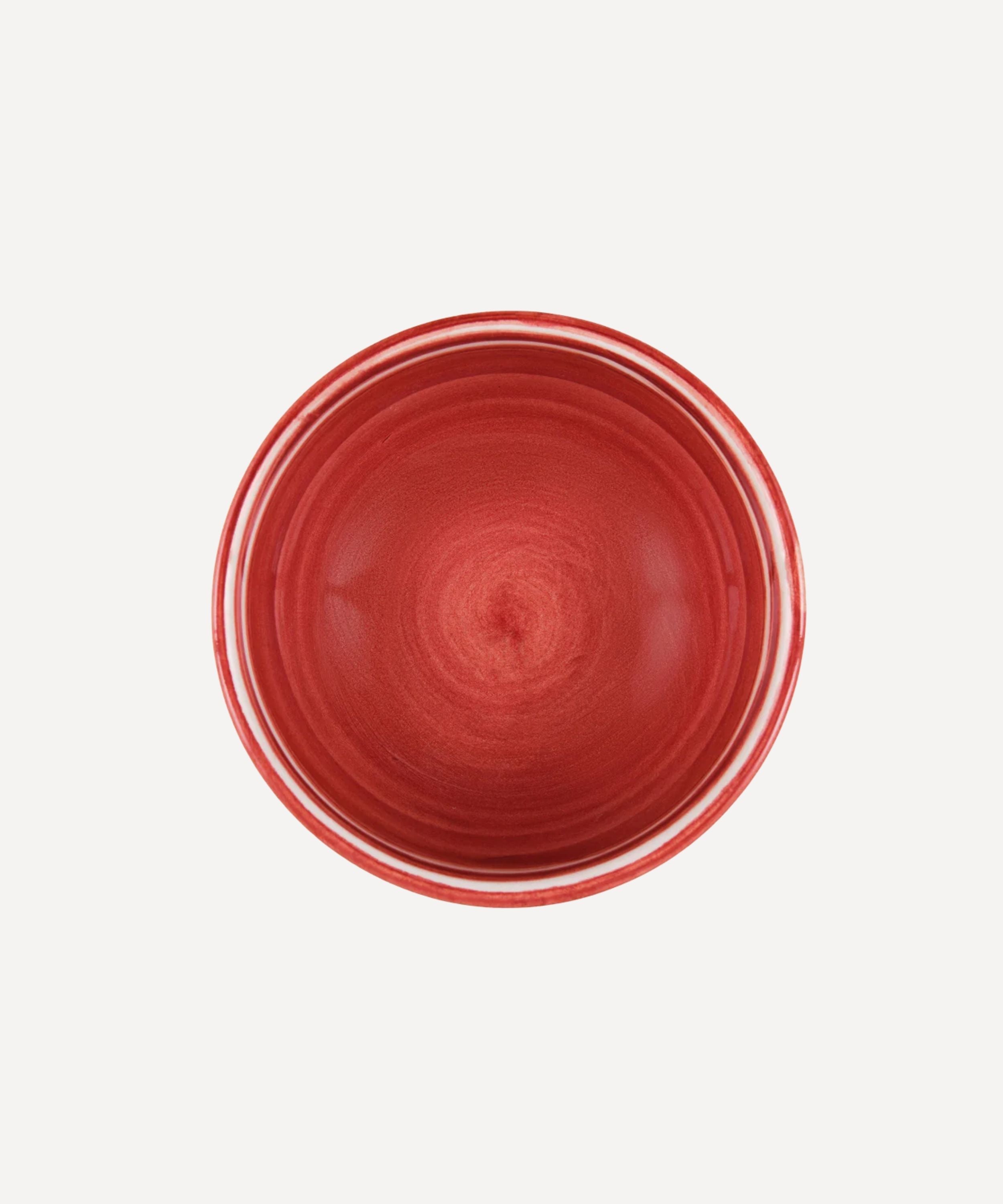 Helecho Tapas Bowl | Hand-Painted Fern Wreath Ceramic, Rust Red
