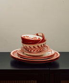 Flor Cereal Bowl | Hand-Painted Floral Ceramic, Rust Red
